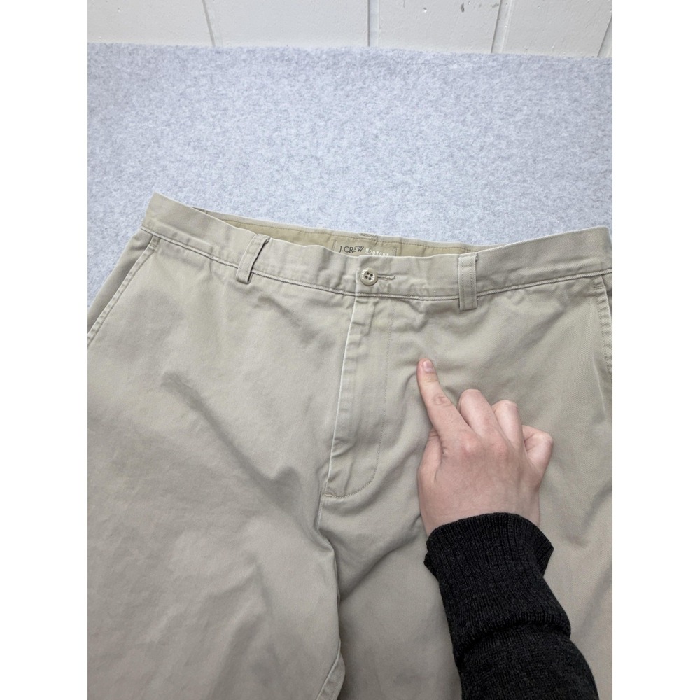 J.Crew Pants Mens 34x30 Beige Bootcut Chino Regular Fit Casual Vtg - Picture 4 of 16